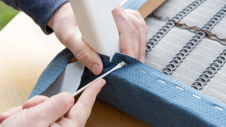 Reupholstering a dining chair seat