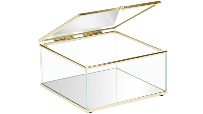 A glass trinket box from Dollar Tree.