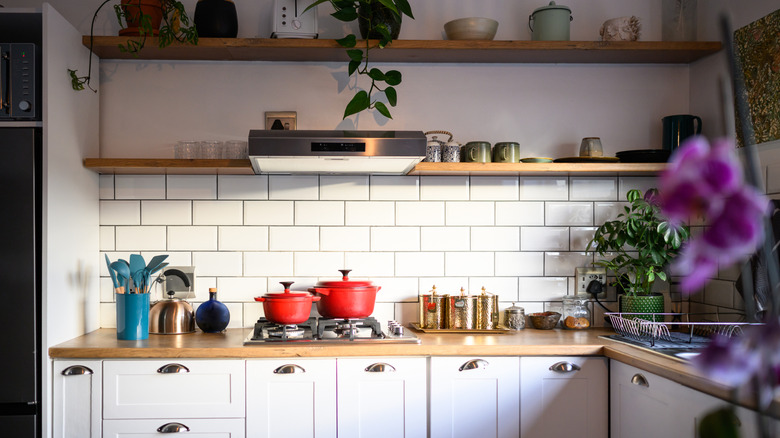 Subway tile in a modern kitchen