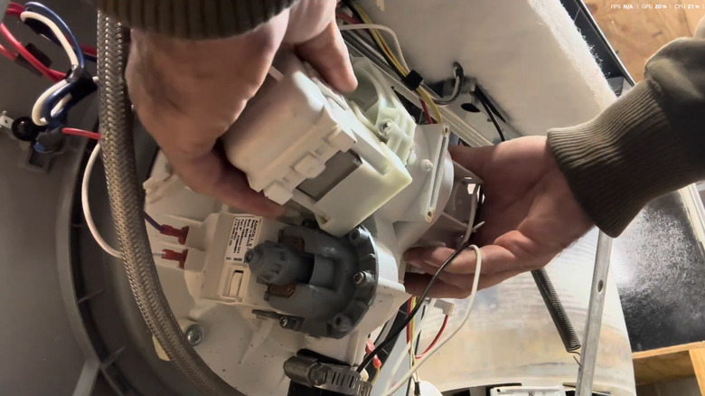 Installing the circulation pump in a Frigidaire dishwasher