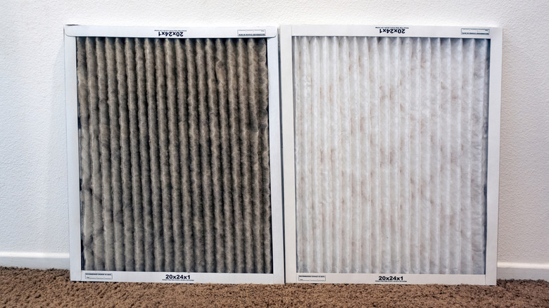 A comparison of clean and heater dirty air conditioning filters