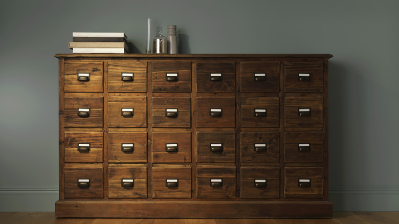 Antique cabinet with drawers