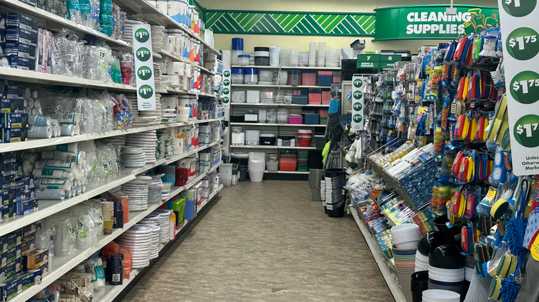 A Dollar Tree kitchen aisle
