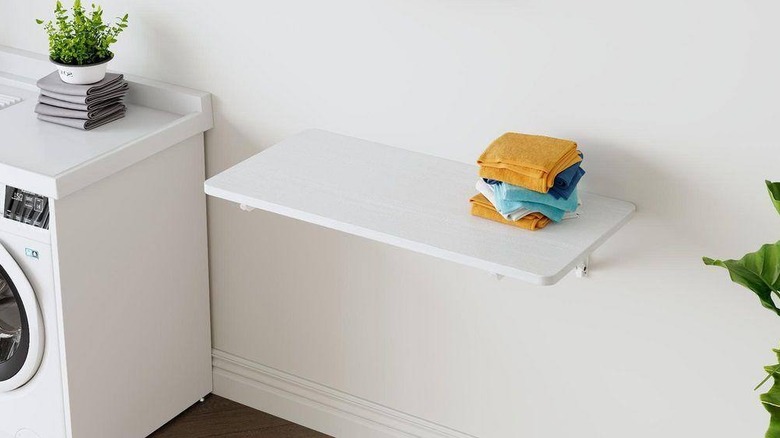 Sunrinx white wood folding decorative wall shelf