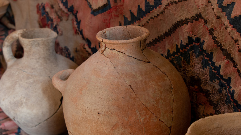 Vintage pot with large cracks
