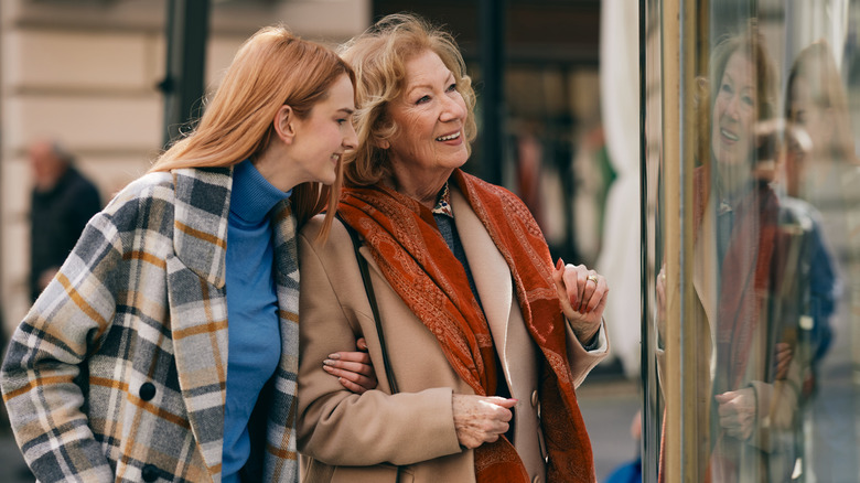 Two women of different generations shopping together