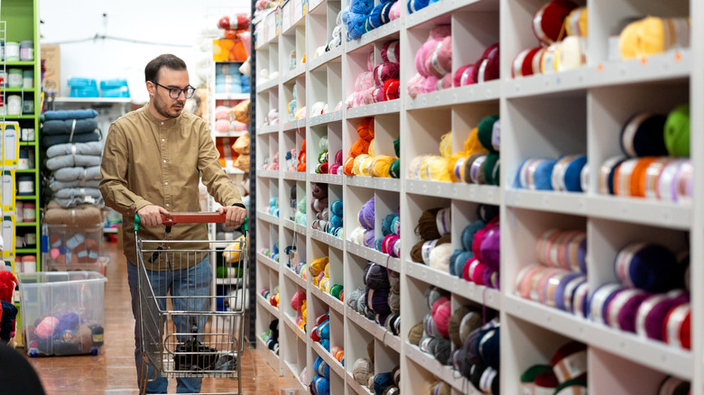 Man shopping at Hobby Lobby