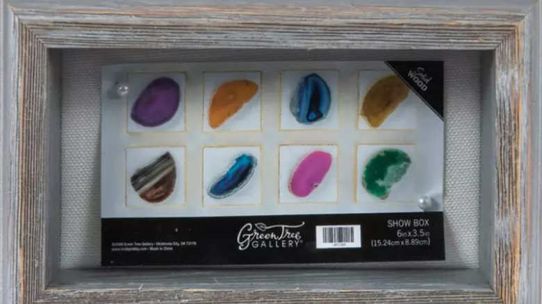 Rectangular gray wooden display box