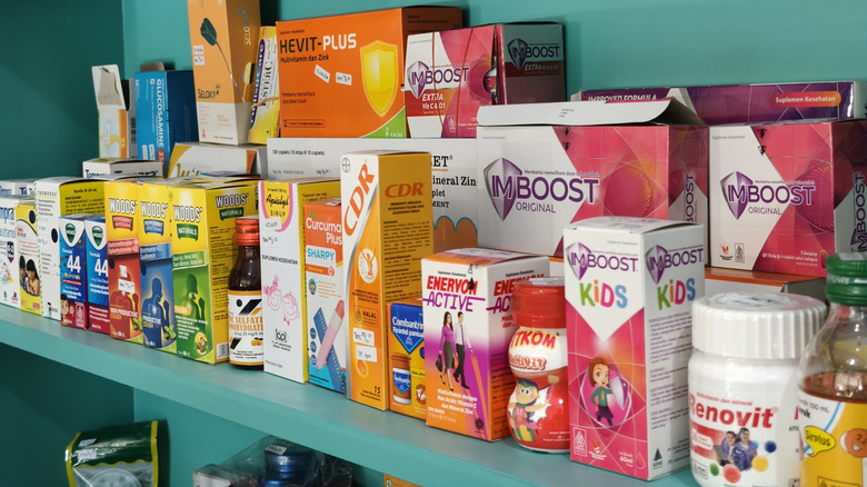 Over-the-counter medicine on a shelf