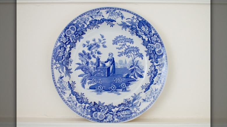 Closeup of spode plate