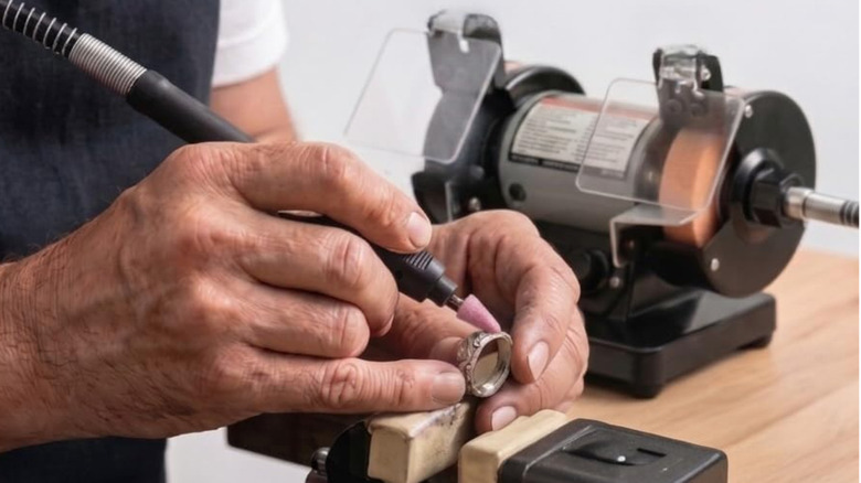 Using a flexible shaft tool on jewelry