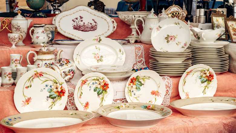 vintage china at the market