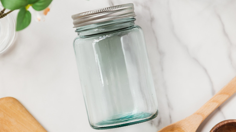 mason jar laying on counter
