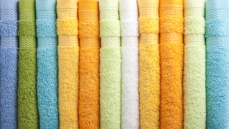 rainbow array of towel colors