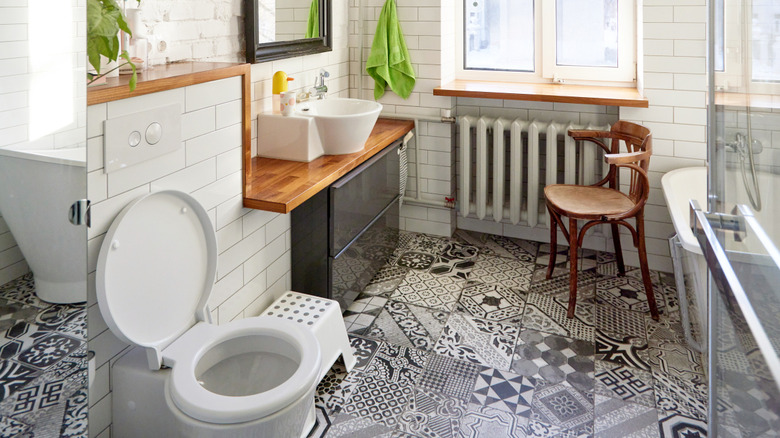 updated bathroom with vintage and modern elements