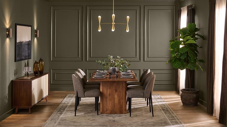 Behr's Color of the Year, Grounded in a dining room with a molding wall