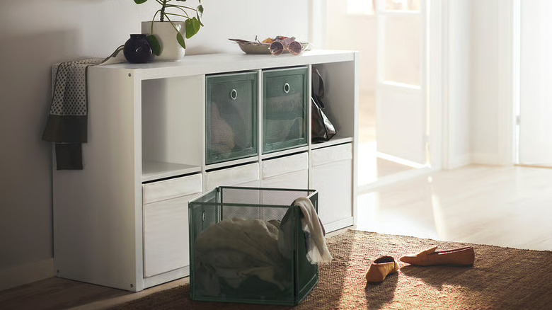 KALLAX Shelf Unit filled with some clothes