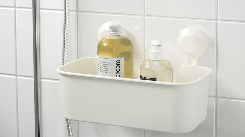 TISKEN Basket attached to a wall of a bathroom