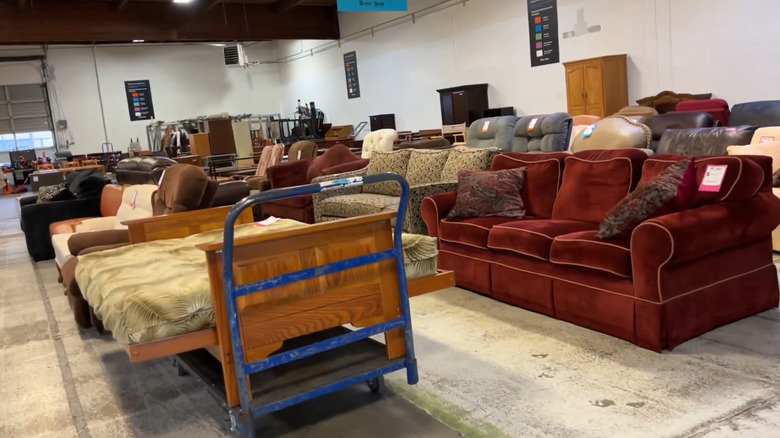 Furniture section inside of a Habitat for Humanity ReStore location