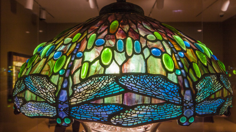 Dragonfly mosaic tiffany lamp