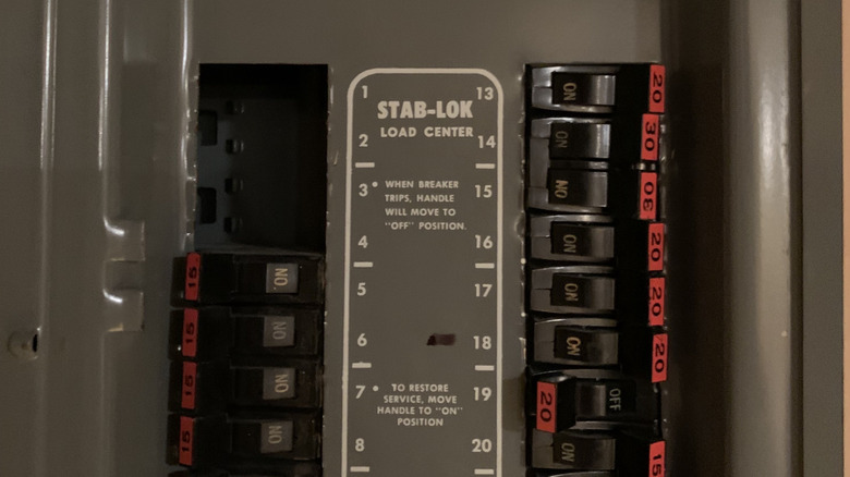 Stab-Lok circuit breaker panel interior