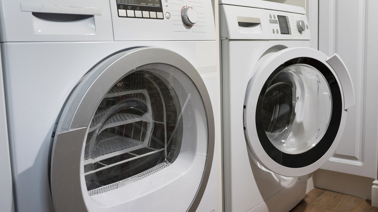 A washing machine and a dryer in a house