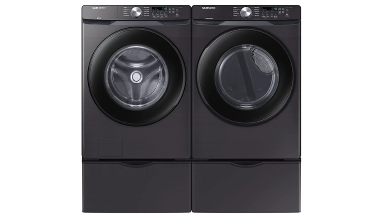 Samsung washer/dryer combo on pedestals