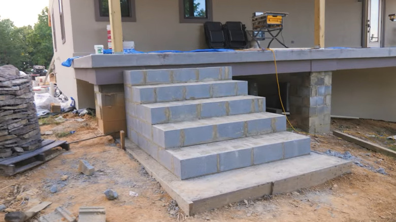 Stairs made of concrete blocks