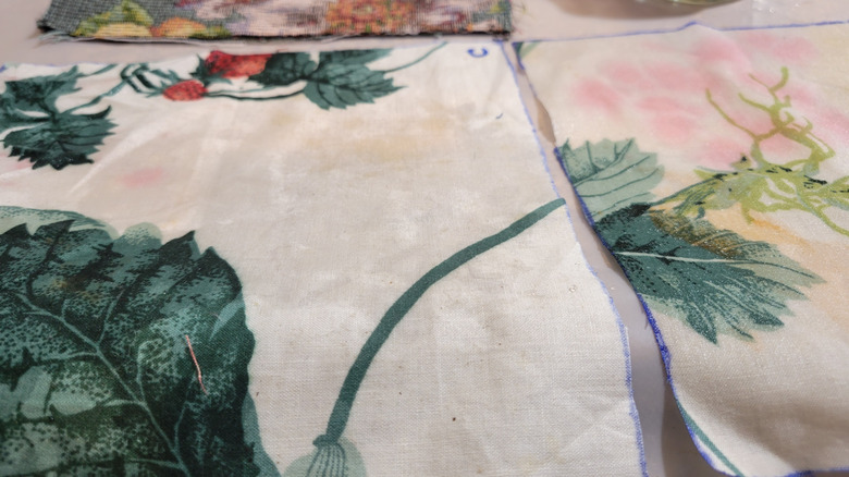 Treated and untreated fabric samples after rinsing