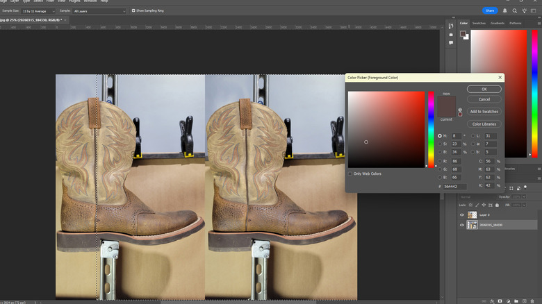 Sampling before and after images in Photoshop