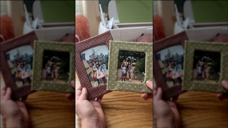 DIY cardboard and fabric picture frame