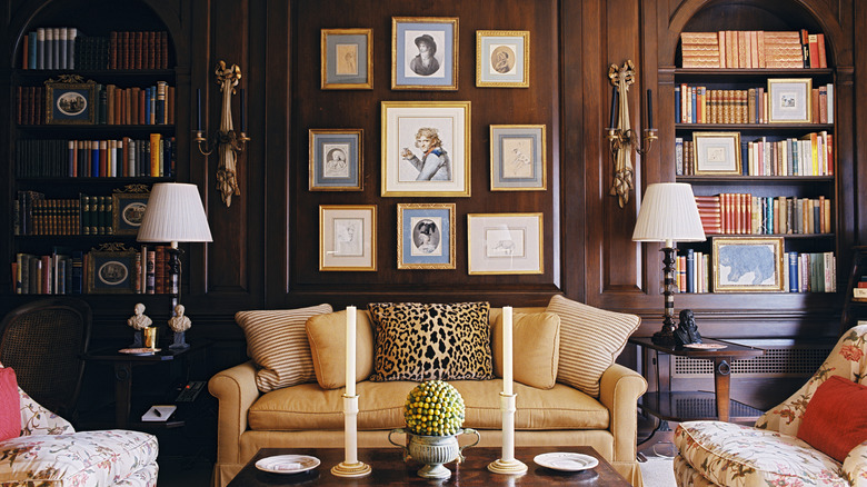 Living room full of vintage art and decor