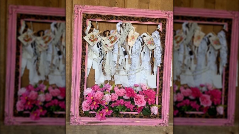 Vintage-inspired door hanger from a picture frame