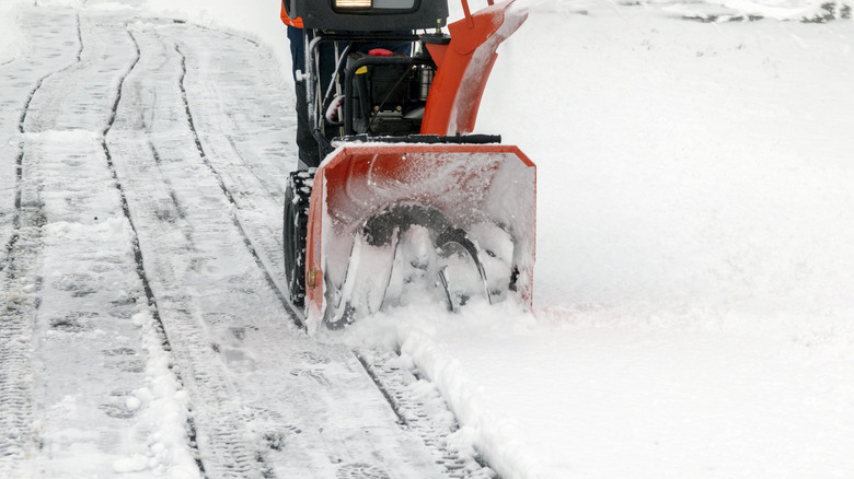 Snowblowing smaller accumulation of snow