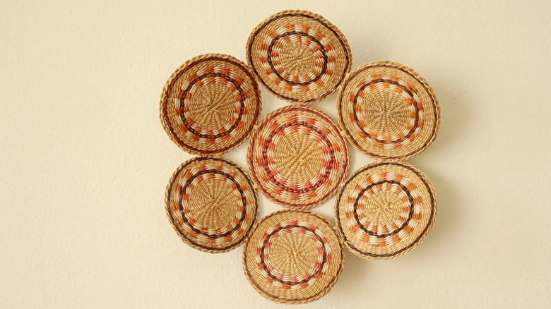 Decorative bowl made from woven coasters