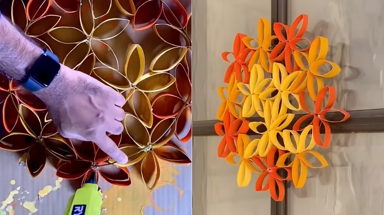 DIY toilet paper tube autumn wreath