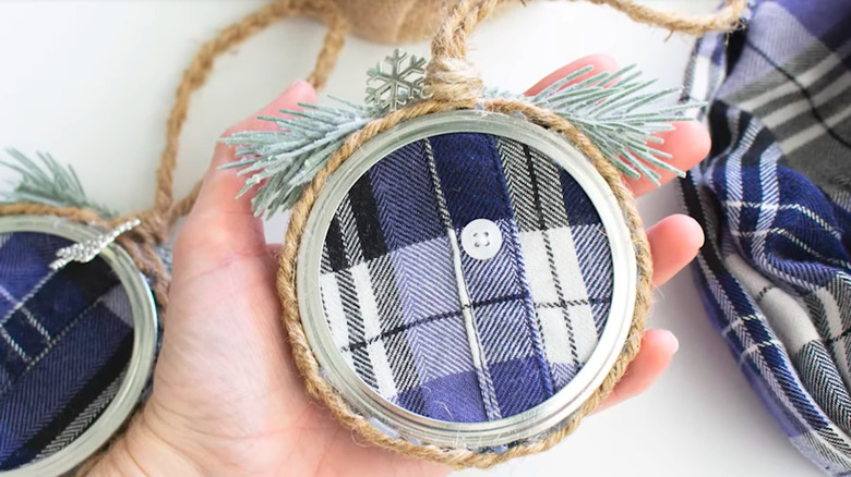 ornaments made from flannel shirts