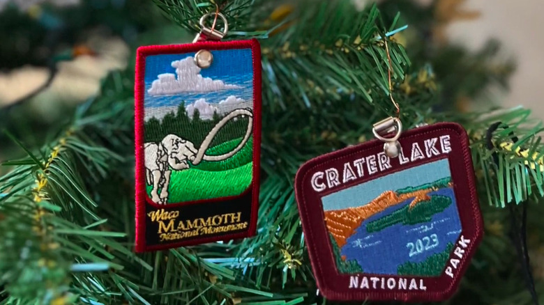 Christmas ornaments made from patches