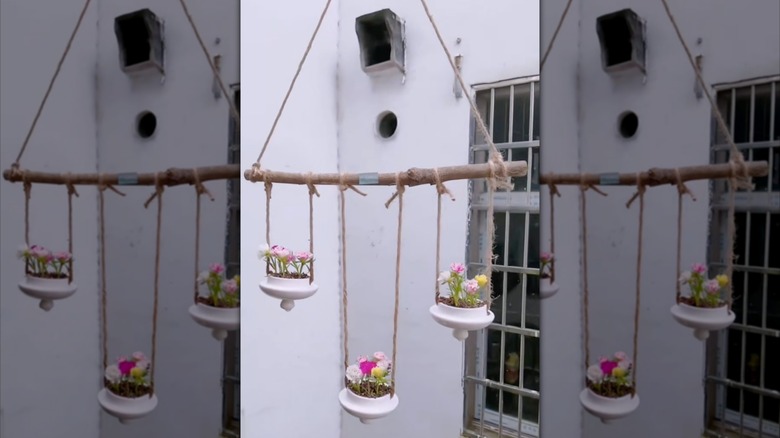 teapot lid miniature hanging planters