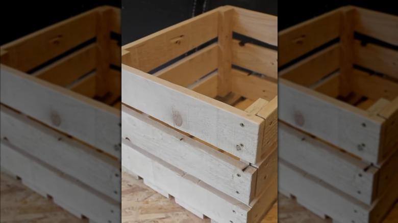 Simple storage crate made from palette wood