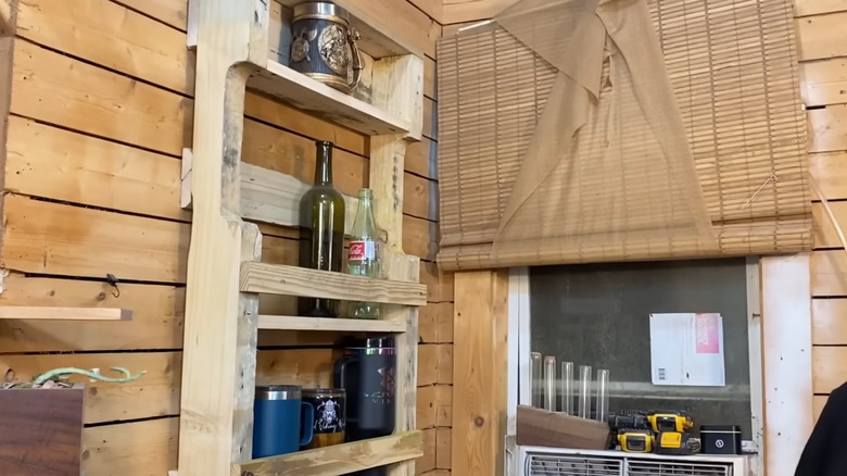 Whiskey display/cabinet built from a pallet