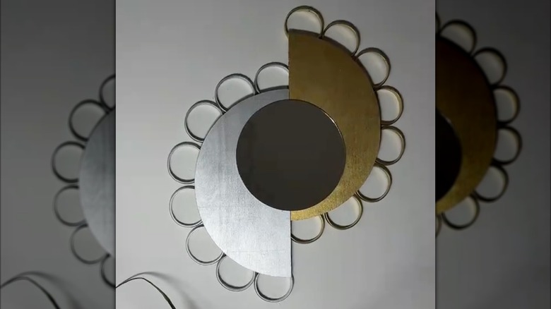 Gold and silver mirror wall art made from Dollar Tree supplies