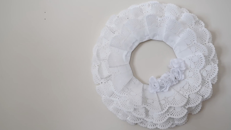DIY paper doily wreath