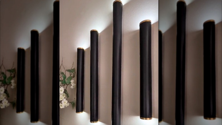 Wall sconces made of pool noodles
