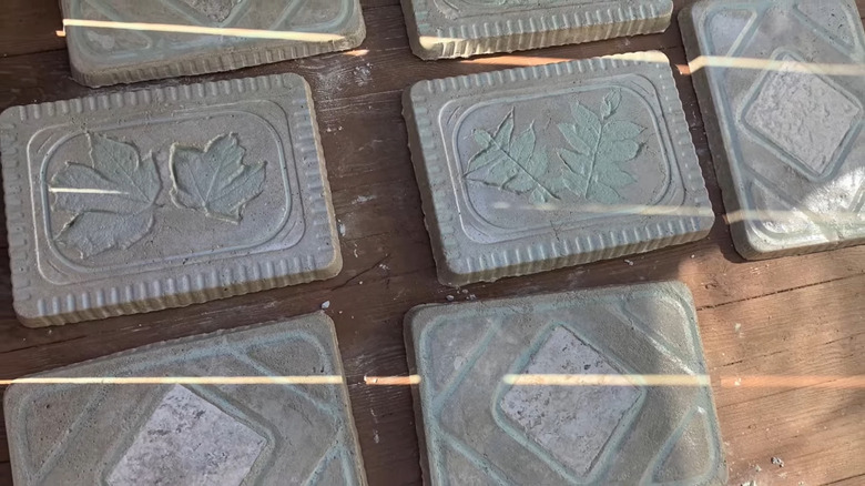 DIY pavers made from aluminum pans