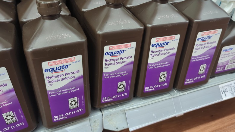 Bottles of hydrogen peroxide