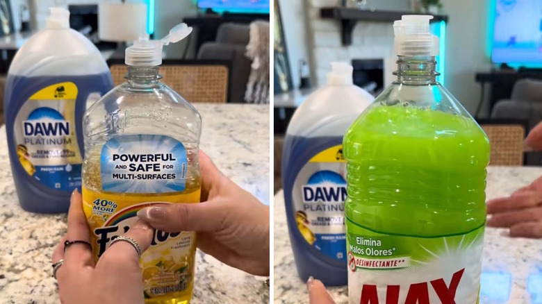 Cleaners with Dawn dish soap caps