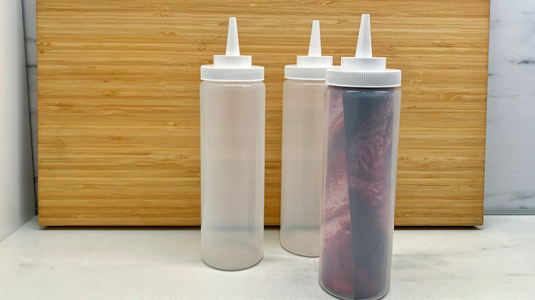 Empty condiment containers