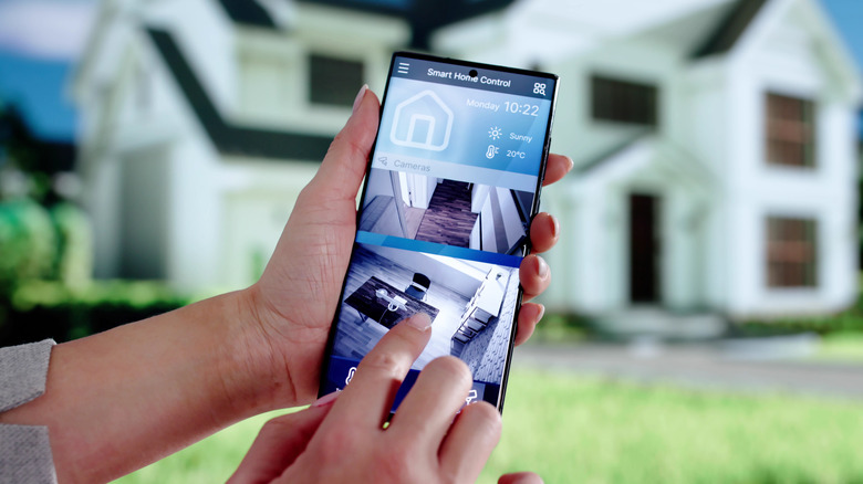 Monitoring security cameras on a smartphone