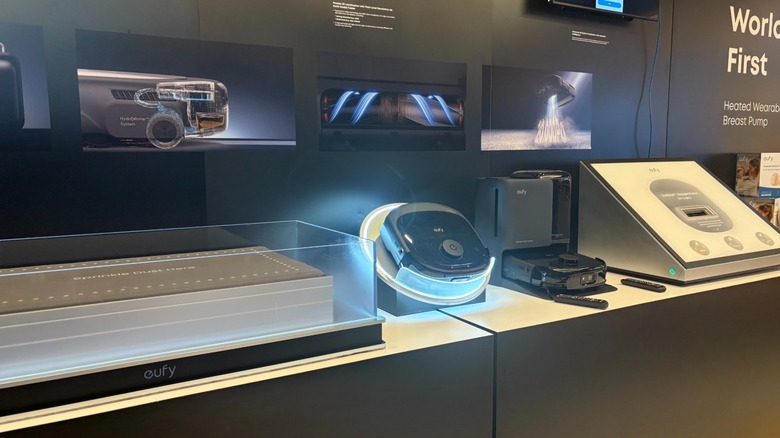 eufy Omni E25 and E28 robot vacuum on display